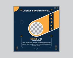 Client testimonial design template, client testimonial social media web banner template. vector