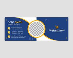 Business email signature with an author photo place modern and minimal layout design. vector