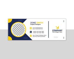 Modern and minimalist email signature or email footer template design. vector