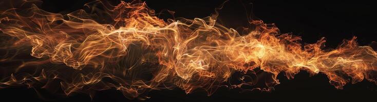 Gorgeous flames curl and twist in an intense display, contrasting against a dark backdrop. This vibrant spectacle brings warmth and excitement photo