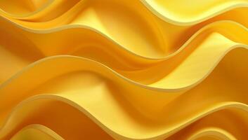 Waves of bright yellow fabric flow gracefully, creating a captivating abstract background that evokes warmth and energy photo