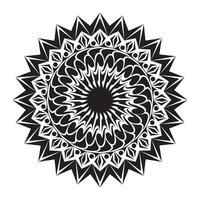 a black and white circular design with a star in the center vector