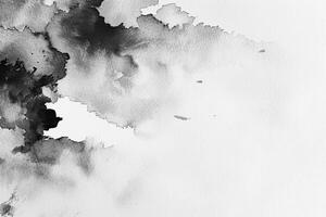 Plain white watercolor paper showcases subtle textures, providing a perfect backdrop for artistic expression or design purposes photo