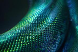In a detailed depiction, the emerald reveals its stunning green shades and unique surface patterns, highlighting the gem's natural beauty and radiance photo