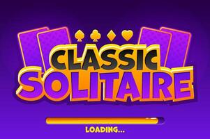 Solitaire loading screen,LOGO for 2D game. Classic SOLITAIRE game vector