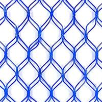 Detailed visualization of a blue plastic mesh showcasing an intricate pattern against a white backdrop, highlighting its texture and design photo