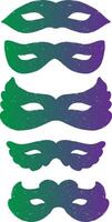 mardi gras masks with wings and feathers vector