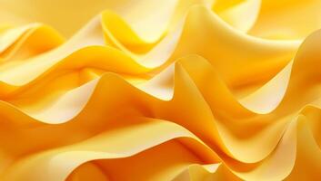 Flowing wavy shapes of yellow paper create a dynamic and vibrant texture, highlighting soft curves and smooth lines in a captivating way photo
