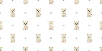 Cartoon character a cute dog seamless pattern background for design. vector