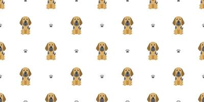 Cartoon character cute great dane dog seamless pattern background for design. vector