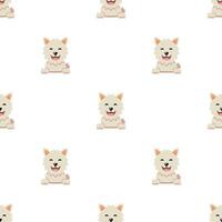 cartoon character a cute dog seamless pattern background vector