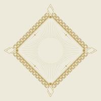 Art Deco frame in rhombus shape on light background. Vintage retro Art Deco border design vector
