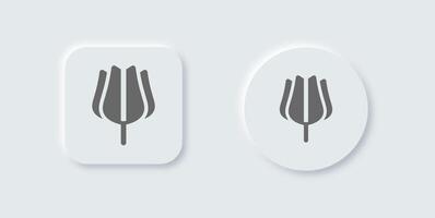 Two white buttons with tulip flowers on them vector