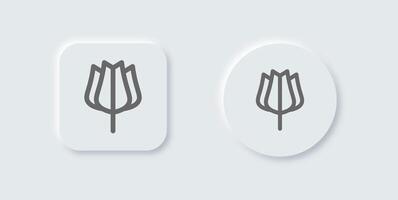 Two white buttons with tulip flowers on them vector