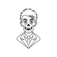 Funny zombie in doodle style on white background vector