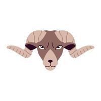 Head of ram in flat style vector