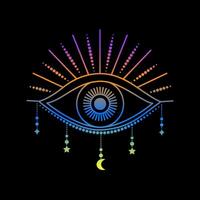 All Seeing Eye in linear style vector