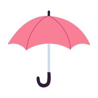 A pink umbrella with a silver handle. The umbrella is open and ready to be used. Concept of protection and warmth, as the umbrella is designed to shield its user from the elements vector