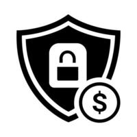 Secure Payment Shield Icon with Lock and Dollar Sign vector