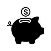 Piggy Bank with Dollar Coin Icon vector