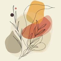 abstract illustration of a plant with leaves and shape vector