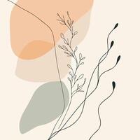 abstract floral design with leaves and branches vector