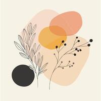 abstract floral design with leaves and flowers vector