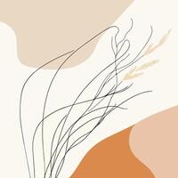 a drawing of a plant with long stems vector
