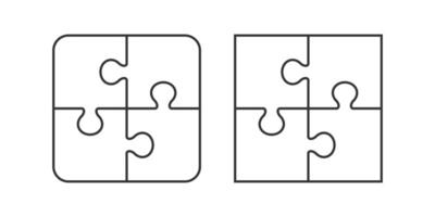 Puzzle pieces set. Puzzle jigsaw on white background vector