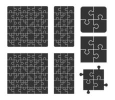 Blank Jigsaw puzzle game template. Puzzle Pieces vector