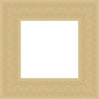 square gold border, frame, Pompeii. Rectangle Neopolitan ornament. Art of Ancient Rome. vector