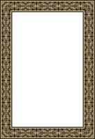 square European gold and black ornament. Rectangular pattern, circle, ring of the Middle Ages. Revival border. Decorations of palaces and churche vector