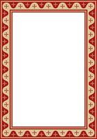 red and gold square gothic ornament. Medieval European rectangle, border. Classic pattern of the Germans, Angles, Saxons, Frank vector