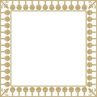 golden square Egyptian ornament. Rectangle, frame, ancient Egypt.Pattern of lotus flower vector