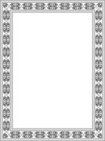 square European black outline ornament. Rectangular pattern, circle, ring of the Middle Ages. Revival border. Decorations of palaces and churche vector