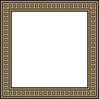 gold and black square Egyptian ornament. Rectangle, frame, ancient Egypt.Pattern of lotus flower vector