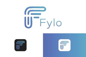 logo 'F' word company name in different way vector