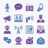 Modern Messaging and Broadcasting Icons for Apps and UI vector