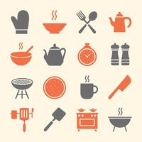 Modern Food and Recipe Icons for Web and Infographics vector
