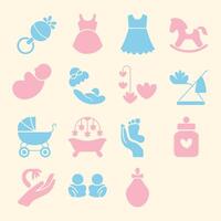 Essential Parenthood and Infant Care Icons for Apps and UI vector