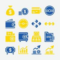 Banking and Finance Icons Set for Digital Use vector
