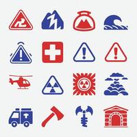 Disaster and Emergency Icons Set for Crisis Management and Safety vector