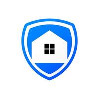 illustration of a house inside a shield. this logo is for any business related to home security. vector