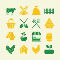 Rural Farming and Agribusiness Icons for Web and Print vector