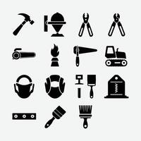Essential Tools and Equipment Symbols for Infographics and UI vector