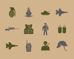 Essential Military and War Icons for Infographics and UI vector