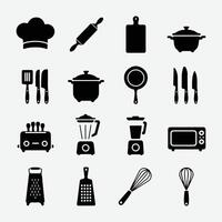 Professional Chef and Kitchenware Icons for Branding and Design vector