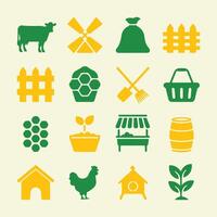 Sustainable Agriculture Symbols for UI and Presentations vector