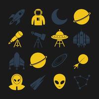 Modern Astronomy and Space Icons for Apps and Websites vector