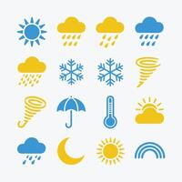 Sun Rain and Cloud Icons for Web and Mobile Interfaces vector